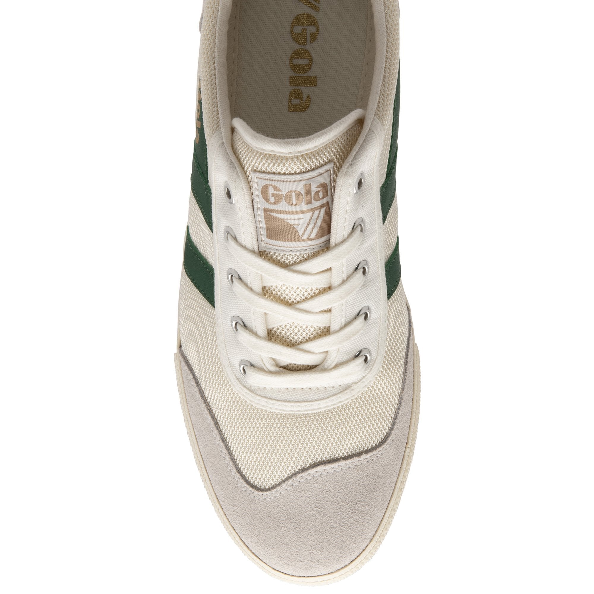 Buy Gola mens Badminton Mesh off white/green plimsolls  display picture 2