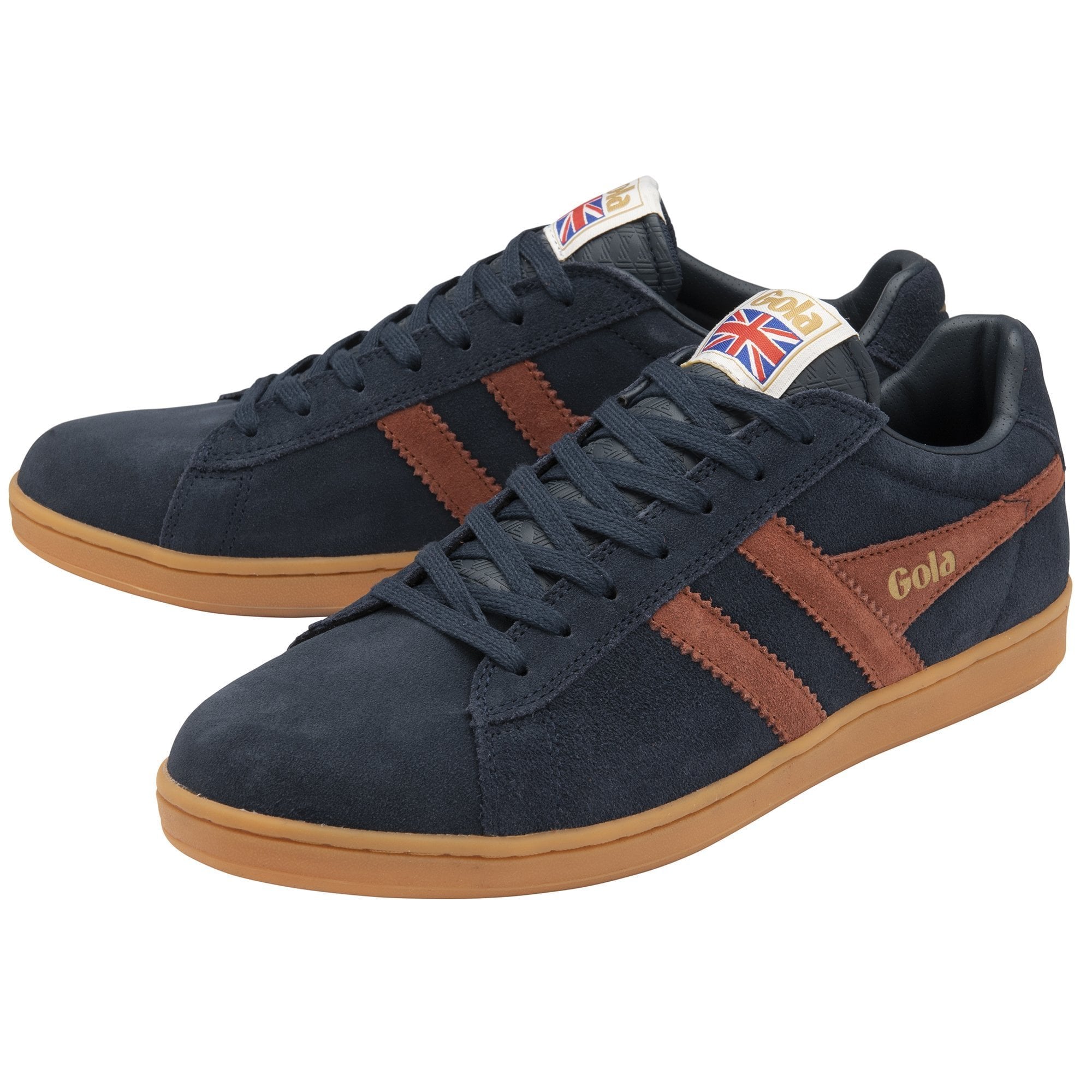 Buy Gola Mens Equipe Suede Navy/Rust/Gum sneakers online  display picture 1
