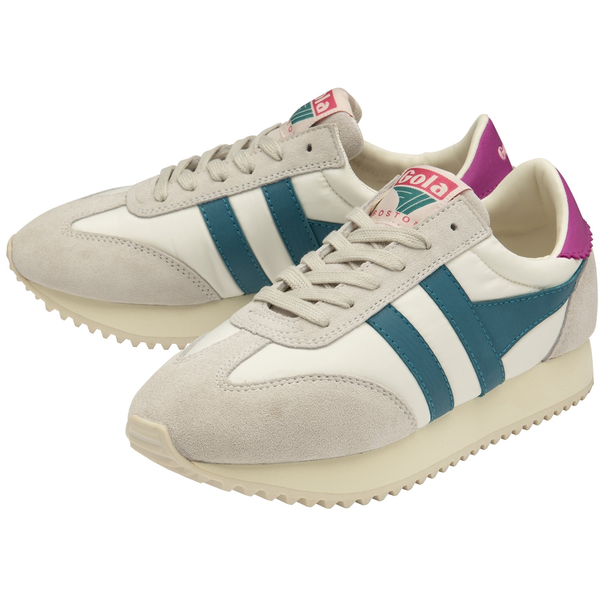 Gola Boston 78 Gray Navy Yellow Suede Leather Textile Sneakers Size 10 Buy Gola womens Boston 78 sneakers in navy/green mist online  main image 4