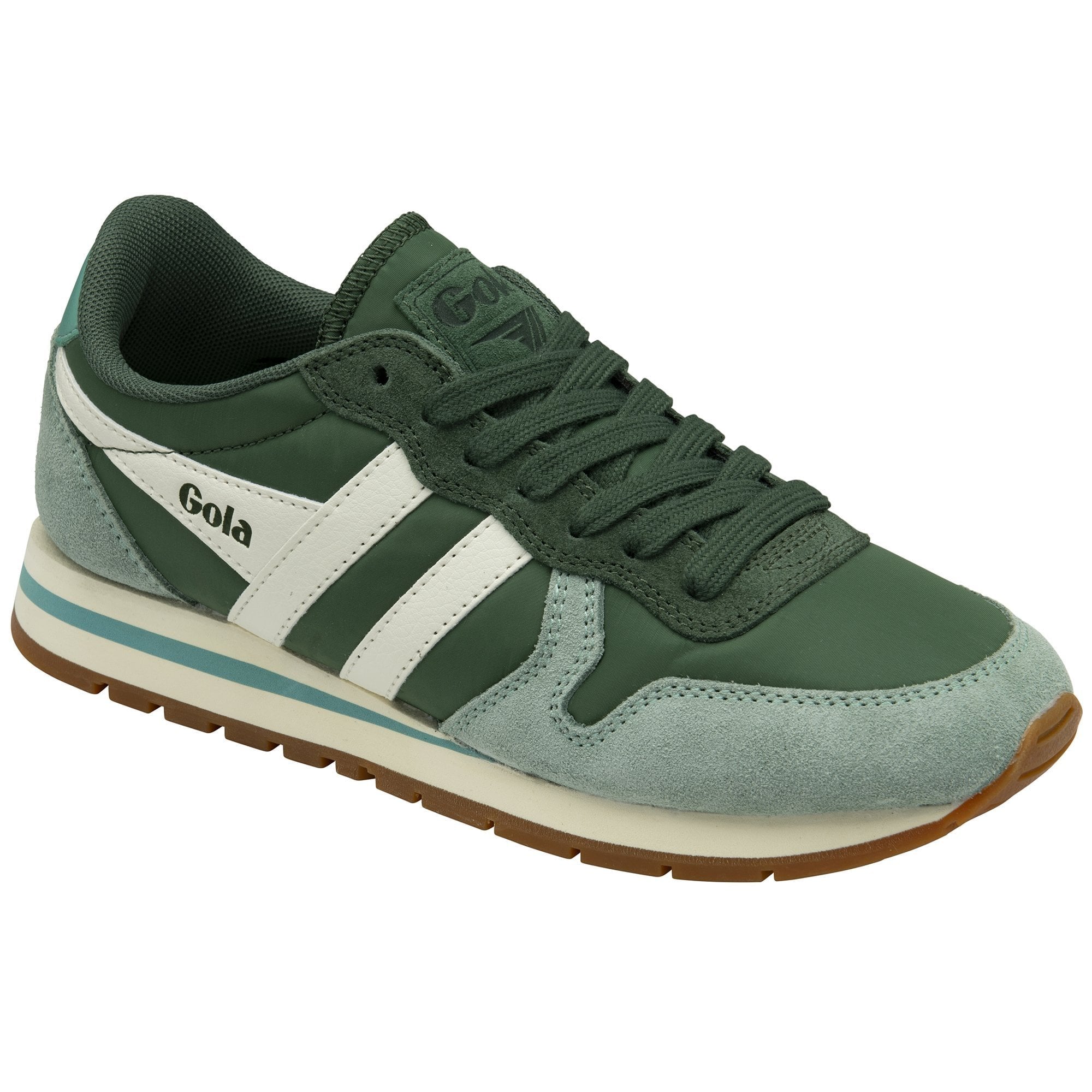 Baskets Gola Daytona Chute Femme - Pointure 38 EU, Couleur Gris Vert, Style Rétro Confortable